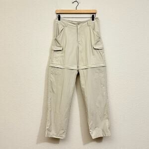 COLUMBIA Cargo Pants Beige High Rise Convertible Zip Outdoor Hiking